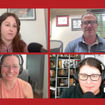 Clockwise: from top left: Tours editor Brinley Hineman, editor at large Robert Silk, editor of content innovation and retail Jamie Biesiada and host Rebecca Tobin on the Folo by Travel Weekly.