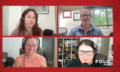 Clockwise: from top left: Tours editor Brinley Hineman, editor at large Robert Silk, editor of content innovation and retail Jamie Biesiada and host Rebecca Tobin on the Folo by Travel Weekly.