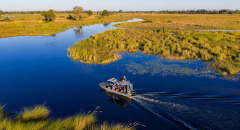 Boat safaris will be among the activities at Mokolwane Plains, exploring the channels and floodplains of the NG29 concession in Botswana's Okavango Delta.