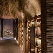 The brick-vaulted root cellar at Boscia, Tswalu Kalahari's new restaurant, leads to a gallery with a bronze shepherd's tree by sculptor Nic Bladen.