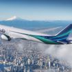 An Alaska Airlines Boeing 787 over Tokyo.