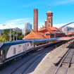 A new Airo trainset on the Amtrak Cascades route in Portland, Ore.