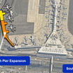 Two gates will be added on the south side of the terminal, and six will be expanded on the north side.