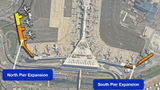 Two gates will be added on the south side of the terminal, and six will be expanded on the north side.
