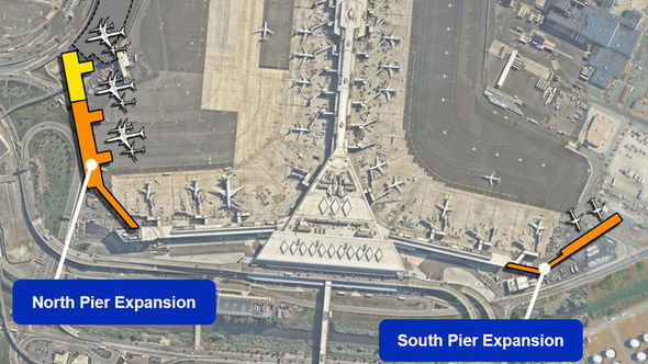 Two gates will be added on the south side of the terminal, and six will be expanded on the north side.