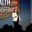 Nicole Mazza, chief marketing officer of Travelsavers and NEST, on stage at Travel Market 2026.
