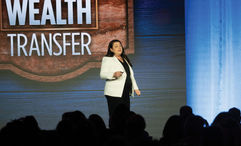 Nicole Mazza, chief marketing officer of Travelsavers and NEST, on stage at Travel Market 2026.