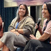 From left, Sarah Bonsall, Michelle Gammond and Nikki Hendrix at Travel Market 2026.