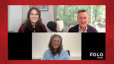 Clockwise from top left: River cruise editor Brinley Hineman, Tauck president Jeremy Palmer and Folo host Rebecca Tobin talk about how Tauck managed its river cruise business during a low-water season on the Rhine and Danube rivers.