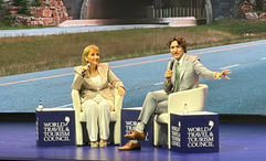 World Travel & Tourism Council CEO Gloria Guevara interviewed Justin Trudeau, the former prime minister of Canada, at WTTC's annual Global Summit.