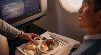 Delta One's new food menus were created by chef Simon Hulstone, who led a Michelin-star restaurant for 20 years.
