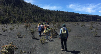 The Halemaumau Trail on the floor of Kilauea caldera was one of the trails closed.