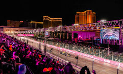 A view of the 2025 Formula 1 Heineken Las Vegas Grand Prix from the T-Mobile Zone at Sphere.