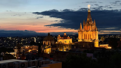 The Parroquia de San Miguel Arcangel, as seen from Casa de Sierra Nevada, a Belmond hotel.