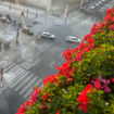 A photo taken Oct. 17 from a room at the Hotel Regina Louvre adjacent to the museum showed tear gas rising from the streets.