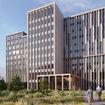The 284-room property, shown in a rendering, will be operated by Scandic under a franchise agreement with Hilton.