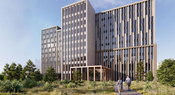 The 284-room property, shown in a rendering, will be operated by Scandic under a franchise agreement with Hilton.