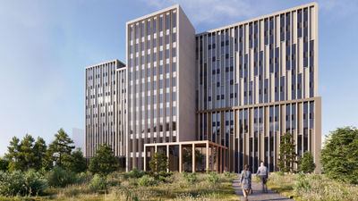 The 284-room property, shown in a rendering, will be operated by Scandic under a franchise agreement with Hilton.