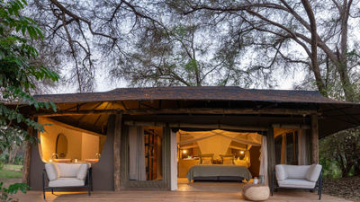 With just four tents for a maximum of eight guests, Kujana Camp is one of the smaller camps on the river. Each tent has a private viewing deck and an en-suite bathroom.