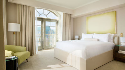 The property features 373 rooms, a spa, a heated indoor pool and a fitness center.