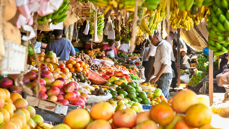 A fruit market in Nairobi, Kenya. Kenya Airways is adding flights from New York JFK for summer.