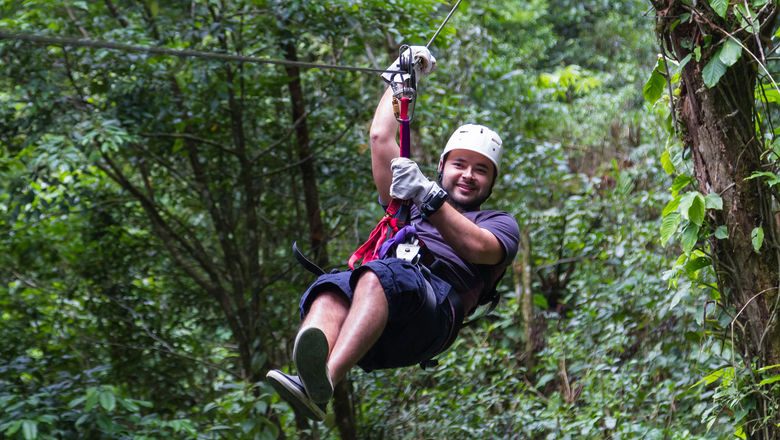Ziplining in a Costa Rica cloud forest. Costa Rica's summer air bookings are exceeding 2019 by 30%.