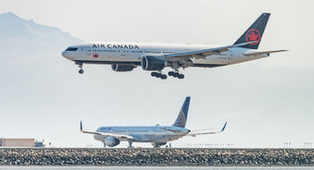 Air Canada and United jointly operated 56.9% of the seat capacity on cross-border flights during August.