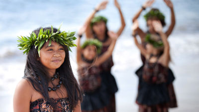 Hula dancers in Hawaii.