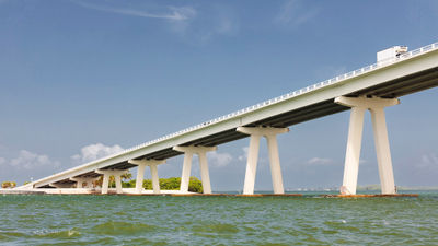 The Sanibel Causeway, before Hurricane Ian destroyed a section of it.
