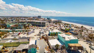 Hurricane damage in Fort Myers Beach, Fla.