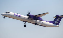 Flybe flew a fleet of eight Bombardier Q400 propeller planes.