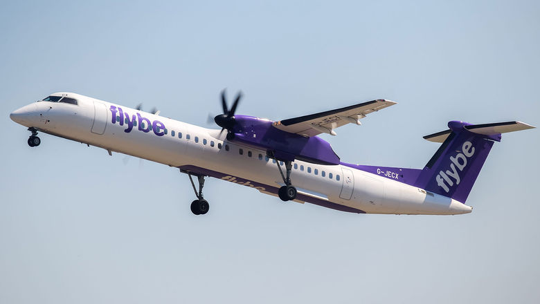 Flybe flew a fleet of eight Bombardier Q400 propeller planes.