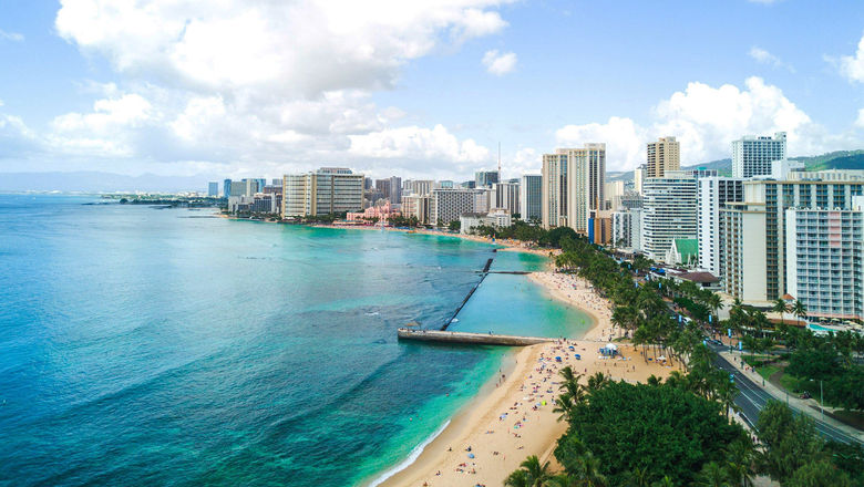 The Honolulu skyline.