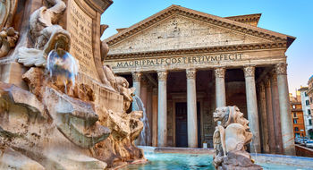 The Pantheon and its fountain.