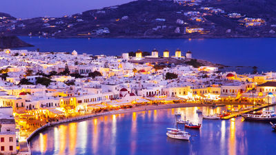 Mykonos in the evening.