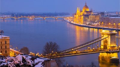 Budapest and the Danube in wintertime.