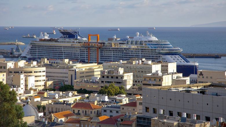 The Celebrity Apex docked in Haifa, Israel, on Sept. 30.