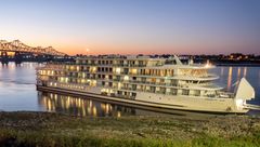 The American Jazz river cruise ship in Natchez, Mississippi.