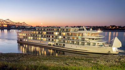 The American Jazz river cruise ship in Natchez, Mississippi.