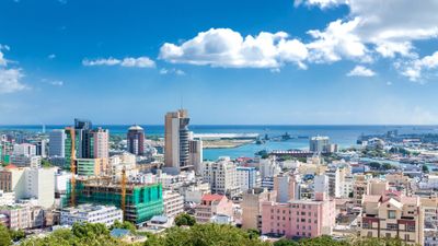 A view of Port Louis, Mauritius.