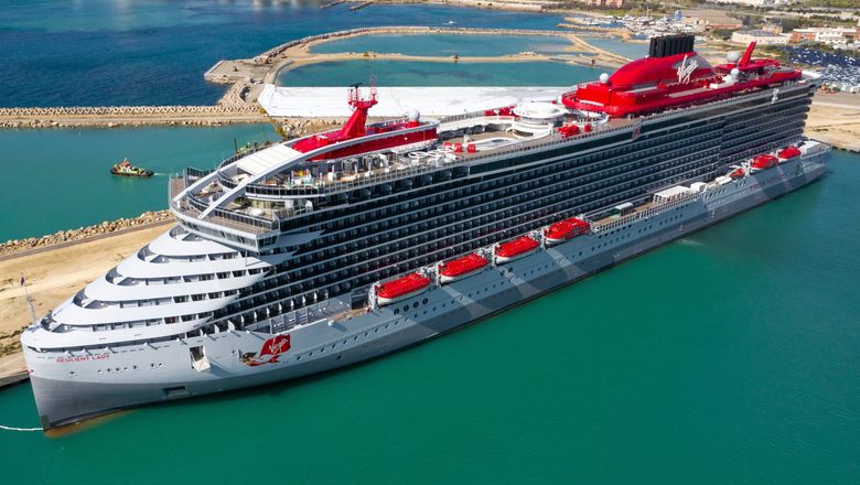 The Scarlet Lady in Civitavecchia, Italy.