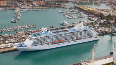 Regent's Seven Seas Voyager in Livorno, Italy.