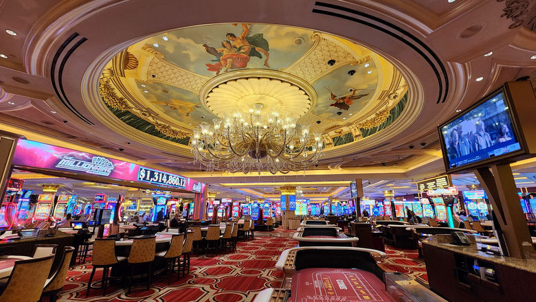 The casino at Caesars Palace. Caesars Entertainment CEO Thomas Reeg confirmed that Las Vegas is experiencing a notably soft summer, with the casino giant's second-quarter earnings revealing declining occupancy across its Strip properties.