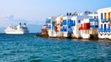 A cruise ship near Mykonos.
