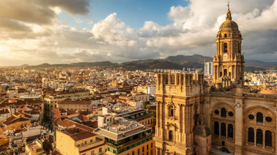 The cityscape of Malaga, Spain.