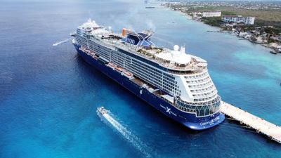 The Celebrity Beyond docked in Cozumel, Mexico. Celebrity Cruises has canceled a sailing on the ship due to a technical issue.