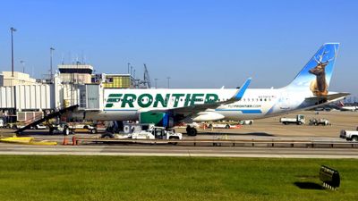 "Breaking up with your old airline? We're here for you," reads Frontier marketing material for its checked-bag promotion.