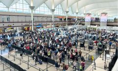 A TSA security area in Denver International Airport.