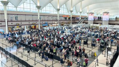 A TSA security area in Denver International Airport.