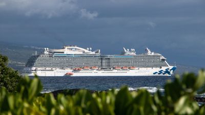 The Royal Princess anchored near Kona in October 2023.